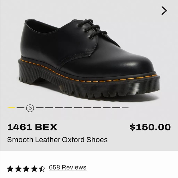 Dr. Martens Black Leather Oxford Shoes 1461 BEX - Picture 5 of 5